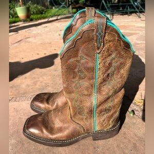 ▶️ Justin Boots ◀️ Gypsy Cowboy Boots L2900  Embroidered Brown / Turquoise